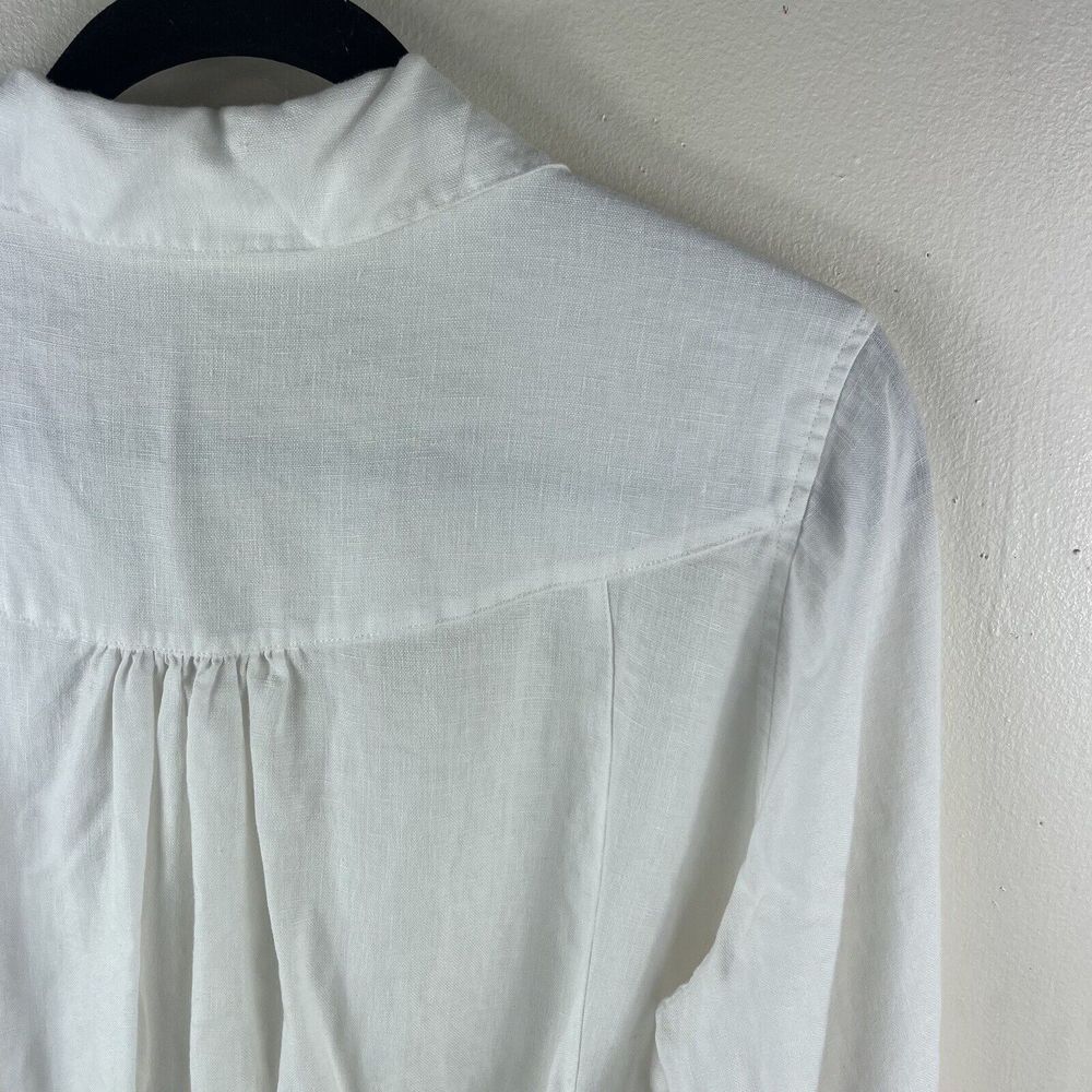 Soft Surroundings‎ Women Tunic Top Size Large White Cream Linen Button Blouse - Picture 12 of 16